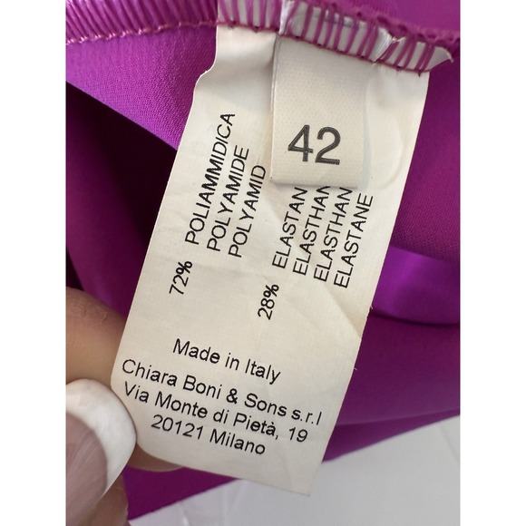 Chiara Boni La Petite Robe Womens Dress Size 42 Fuchsia One Shoulder Floral